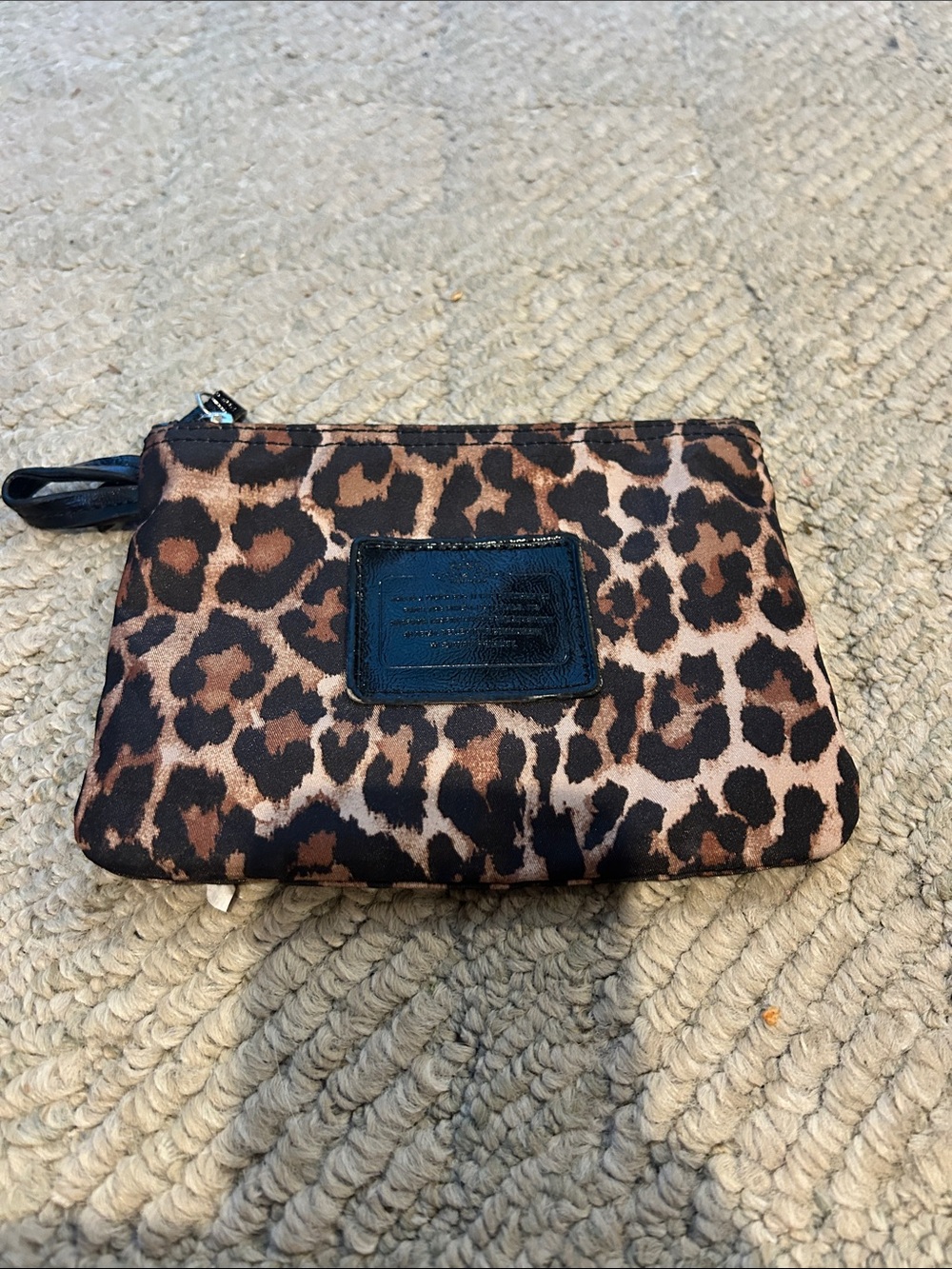 Coach Leopard Print Zip Pouch - Brown & Black - Picture 2 of 8